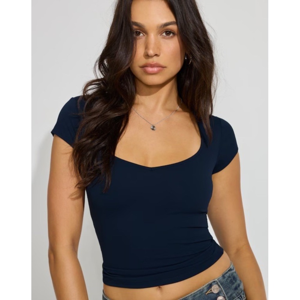 Garage Sleek Sweetheart Tee Mariana Blue Size XXS